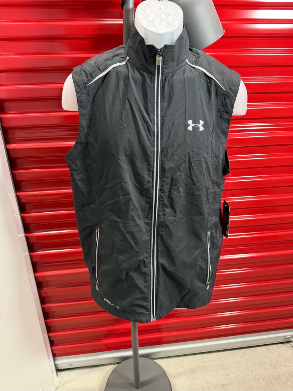 Under Armour Black Athletic Wind Vest with Reflective Trim